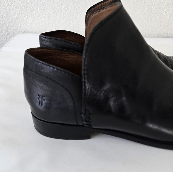 Frye Elyssa Black Leather Shootie Ankle Flat Boot Size 7.5 - Picture 6 of 16